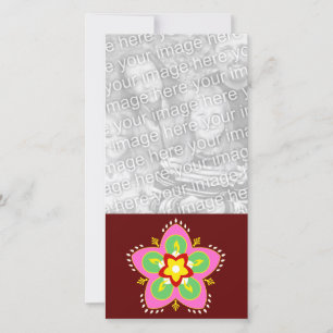 tarjeta de foto diwali rangoli