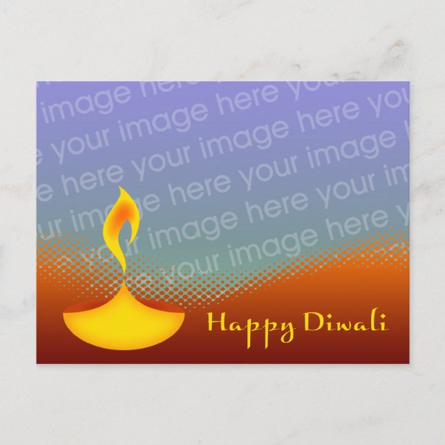 tarjeta de foto diya diwali feliz (Anverso)