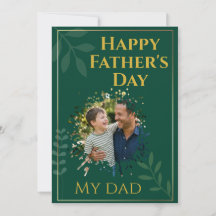 Tarjeta de foto elegante de oro y vegetación para 
