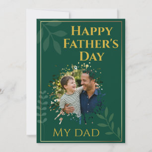 Tarjeta de foto elegante de oro y vegetación para