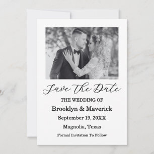 Tarjeta de Foto Elegante en Blanco y Negro para Gu