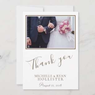 Tarjeta de Foto Elegante Mensaje de Agradecimiento