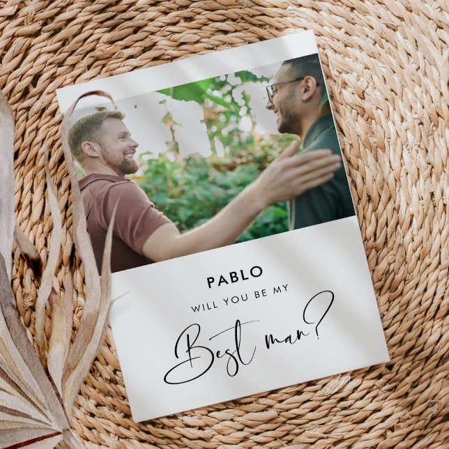 Tarjeta de foto elegante moderna ¿Serás mi padrino (Subido por el creador)