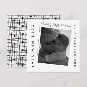 Tarjeta de foto en blanco y negro para Año Nuevo 2