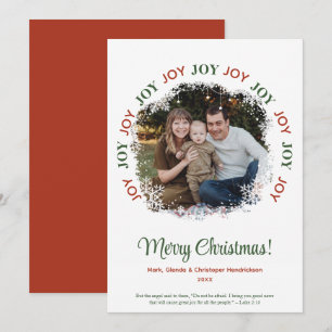 Tarjeta de Foto Familiar de Alegría de Navidad