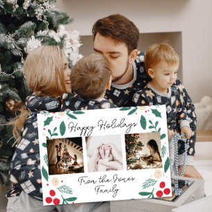 Tarjeta de Foto Familiar de Felices Fiestas Navide