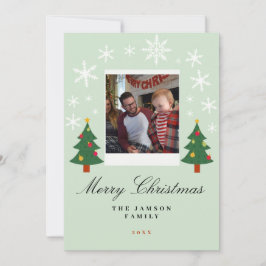 Tarjeta de Foto Familiar de Feliz Navidad