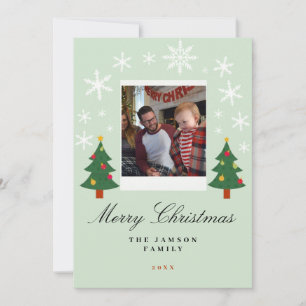Tarjeta de Foto Familiar de Feliz Navidad
