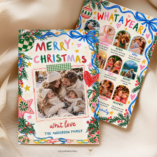 Tarjeta de Foto Familiar de Navidad Caprichosa