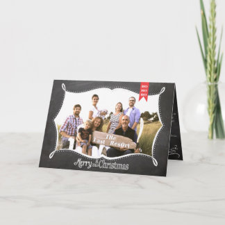 Tarjeta de Foto Familiar de Navidad con Pizarra Fe