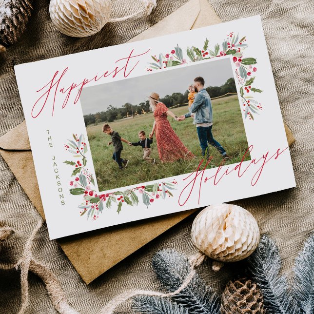 Tarjeta de foto familiar divertida de Navidad con  (Subido por el creador)