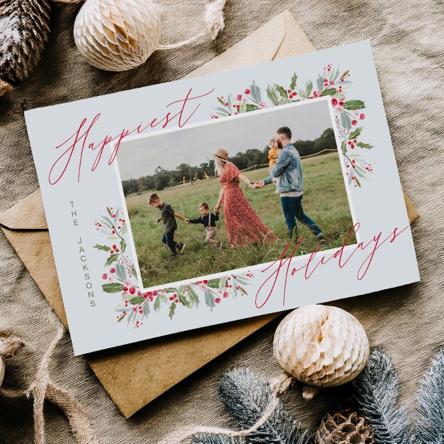 Tarjeta de foto familiar divertida de Navidad con  (Subido por el creador)