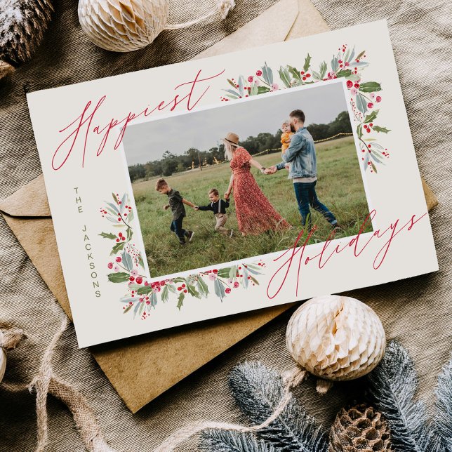 Tarjeta de foto familiar divertida de Navidad con  (Subido por el creador)