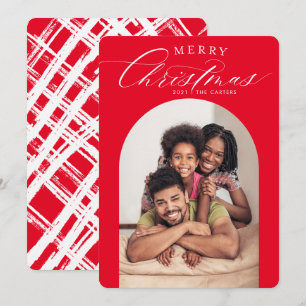 TARJETA DE FOTO FAMILIAR Feliz navidad marco de ar