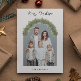 Tarjeta de foto familiar moderna de Navidad