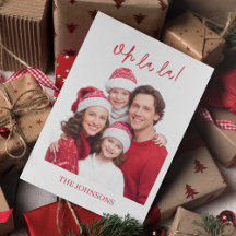 Tarjeta de Foto Familiar Personalizada Oh La La