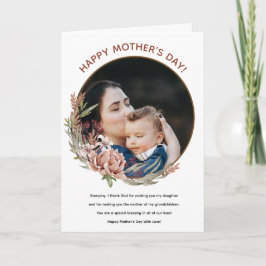 Tarjeta de foto floral del día de la madre para hi
