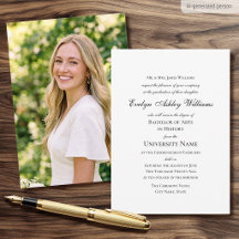 Tarjeta de foto formal de invitación a la graduaci