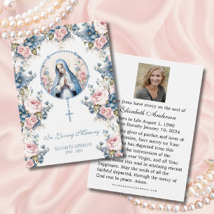Tarjeta de Foto Funeral Católica Virgen María -