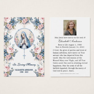 Tarjeta de Foto Funeral Católica Virgen María -
