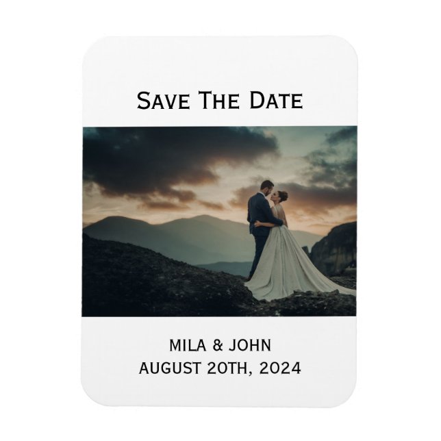 TARJETA DE FOTO IMÁN DE INVITACIÓN PARA GUARDAR LA (Vertical)