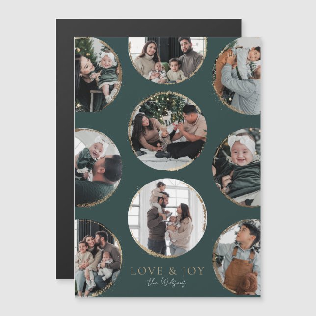 Tarjeta de foto magnética de elegancia ornamental  (Anverso/Reverso)