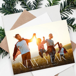 Tarjeta de Foto Minimalista Chic Año Nuevo