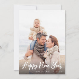 Tarjeta de Foto Minimalista Chic Año Nuevo 4 Verti