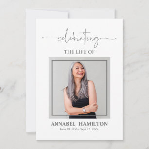 Tarjeta de Foto Minimalista para Servicio Memorial