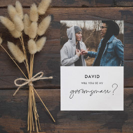 Tarjeta de foto minimalista ¿Quieres ser mi padrin
