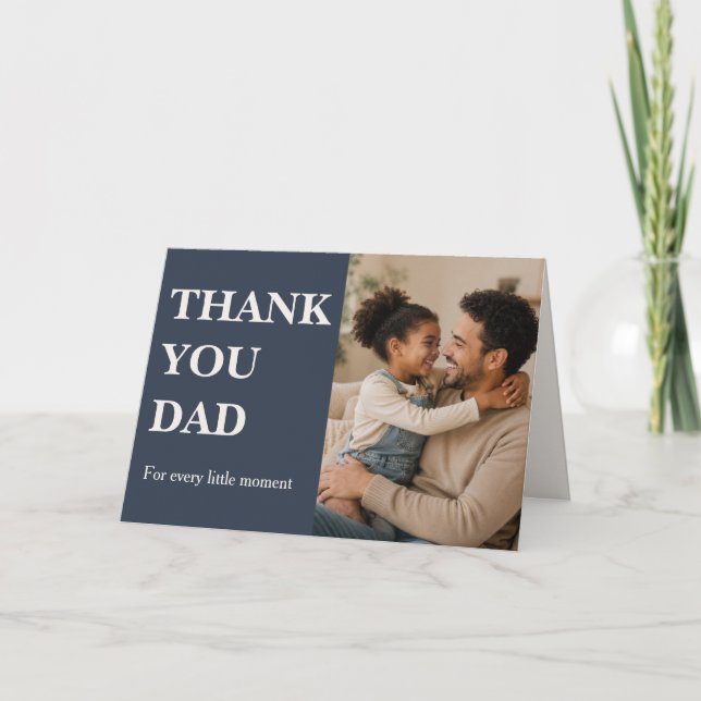 Tarjeta de foto moderna de agradecimiento papá - D (Anverso)