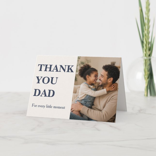 Tarjeta de foto moderna de agradecimiento papá - D (Anverso)