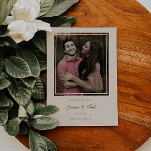 Tarjeta de Foto Moderna de Anuncio de Boda con Mar