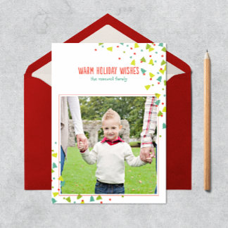 Tarjeta de foto moderna plana de confeti de árbol 