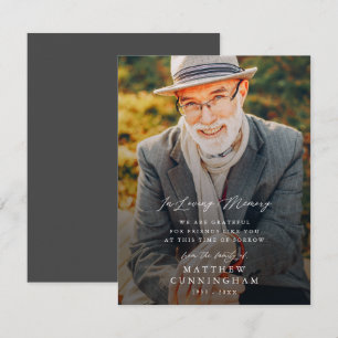 Tarjeta de Foto Moderna Simple Memorial En Memoria