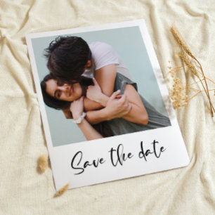 Tarjeta de foto moderna y trendy para guardar la f