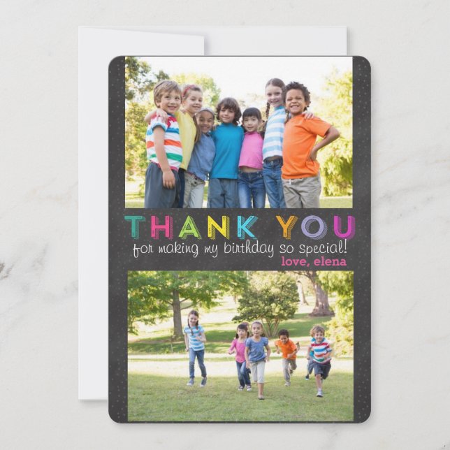 Tarjeta de foto múltiple de agradecimiento (Anverso)