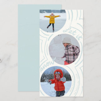 Tarjeta de foto navideña alta con nieve ondulante