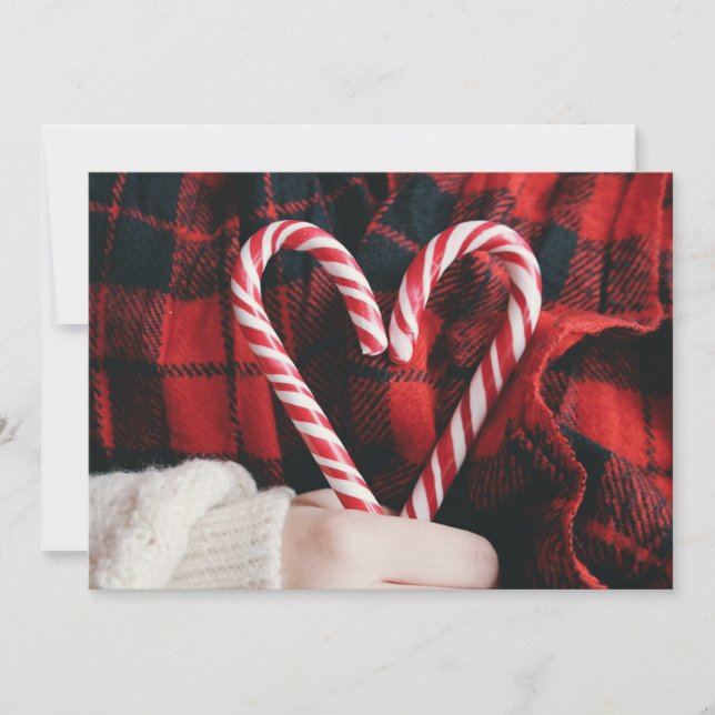 TARJETA DE FOTO NAVIDEÑA | Caramelos de Navidad (Anverso)
