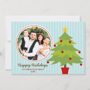 Tarjeta de foto navideña de árbol de Navidad lindo
