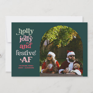 Tarjeta de Foto Navideña Divertida y Festiva