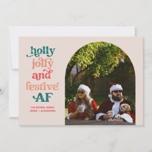 Tarjeta de Foto Navideña Divertida y Festiva