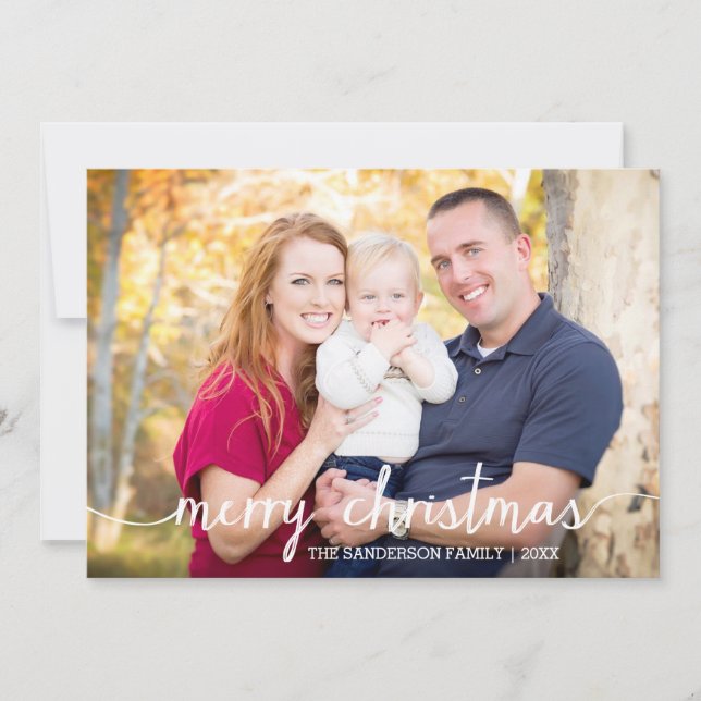 Tarjeta de foto navideña simplemente para mora / c (Anverso)