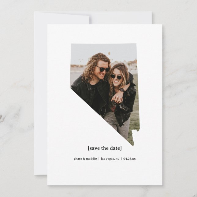 Tarjeta de Foto Nevada Save the Date (Anverso)