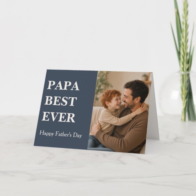 Tarjeta de Foto PAPÁ MEJOR QUE NUNCA Moderna - Día (Anverso)