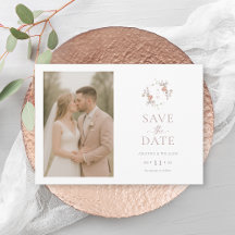 Tarjeta de Foto para Anunciar la Fecha de la Boda