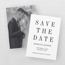 Tarjeta de Foto para Anuncio de Boda en Blanco y N