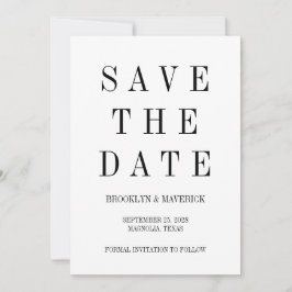Tarjeta de Foto para Anuncio de Boda en Blanco y N