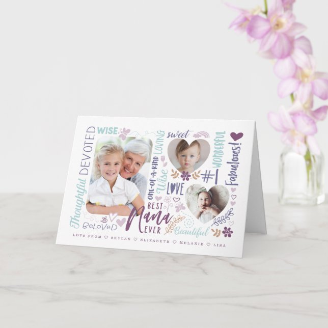 Tarjeta de Foto para cualquier Ocasión con Palabra (Orquídea)