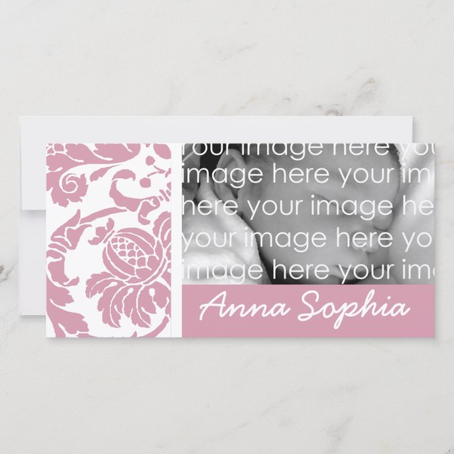 Tarjeta de foto para damasco rosa (Anverso)